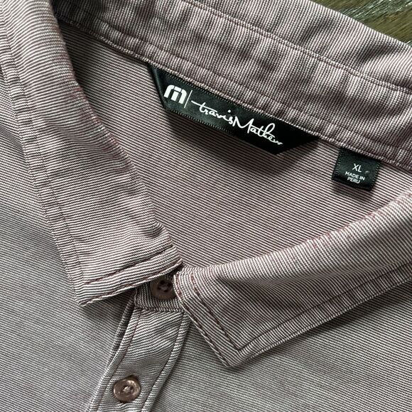 Travis Mathew Polo Shirt Men's XL Maroon Golf Performance - Picture 5 of 8